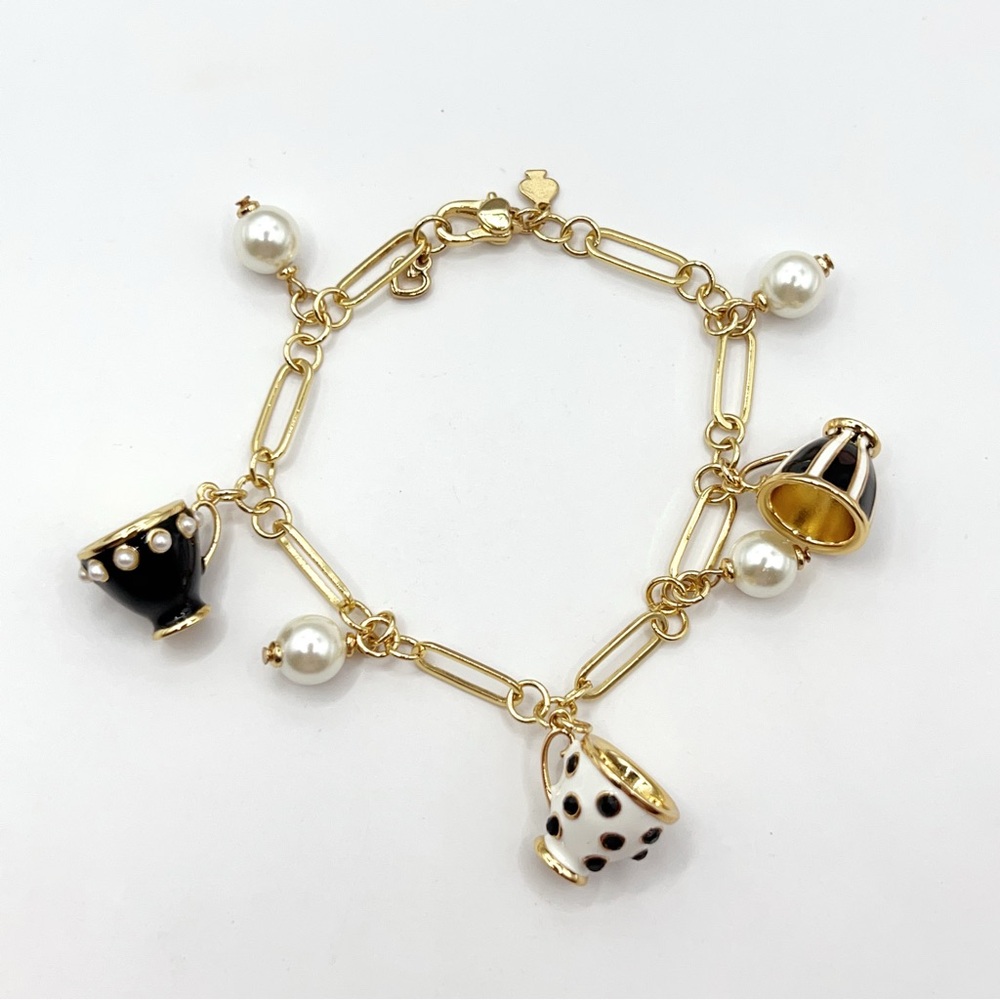 KS507-Kate Spade black teacup bracelet